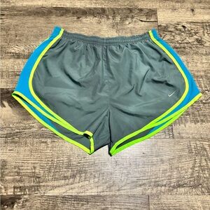 Nike Gray, Neon Green, and Blue/Aqua Dri-FIT Shorts Women’s L